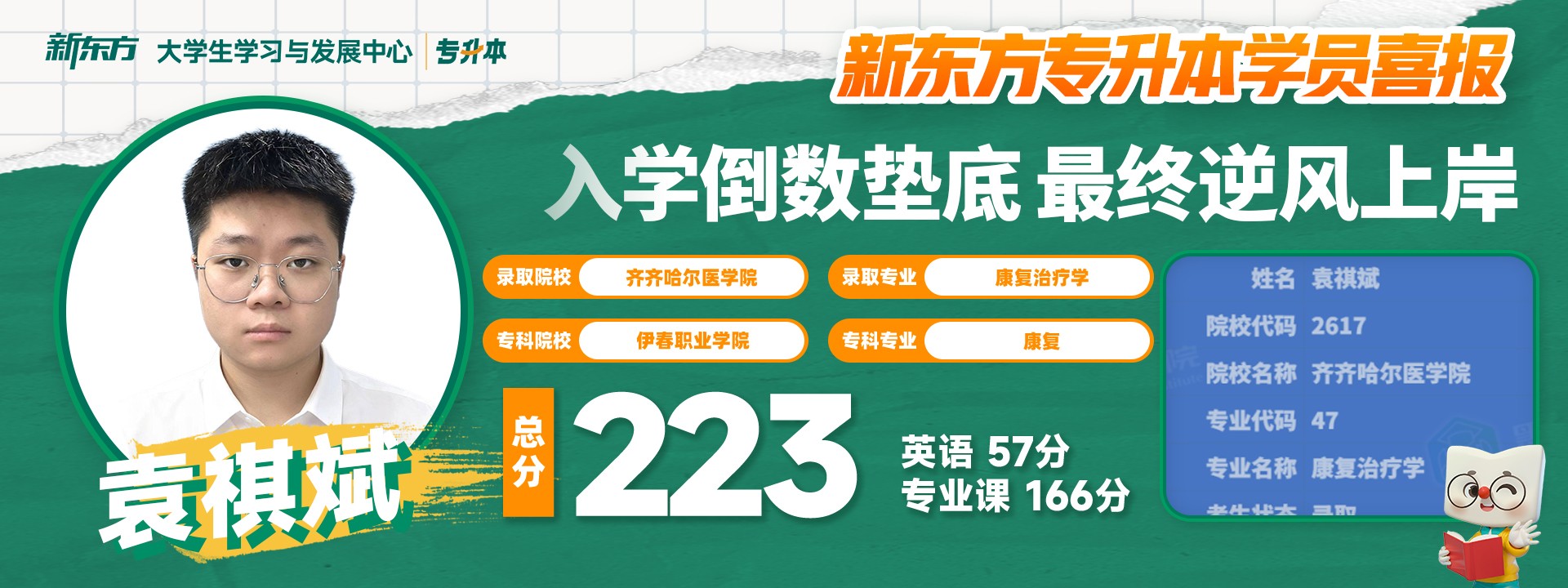 新东方专升本学员高分喜报展示 06
